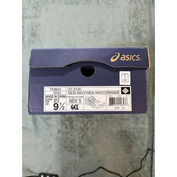 ASICS GT-2130 GEL Running Shoes New Navy Orange Mesh Low Top Athletic Sneaker - Picture 2 of 8